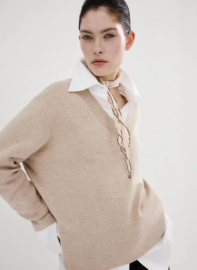 MANGO V-neck knit sweater